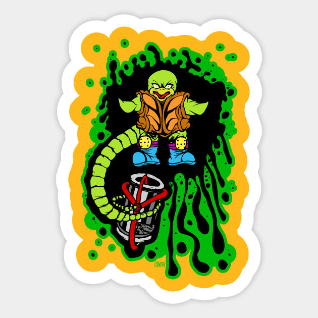 Angry Snapping Turtle Ooze Man Sticker by peteoliveriart